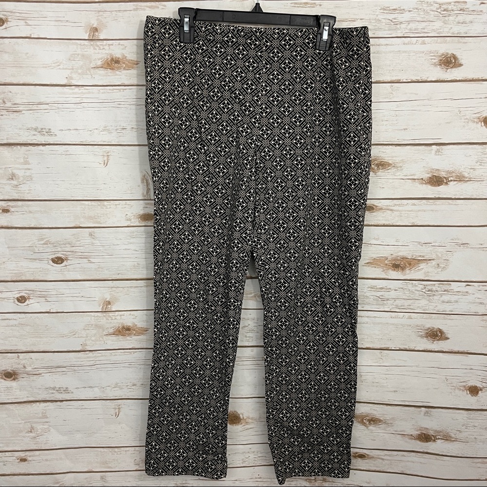 J Jill Black Tan Patterned Stretch Pants